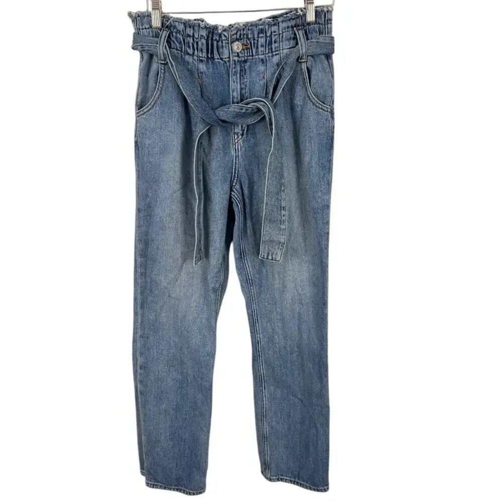 Hudson High Rise Paper Bag Straight Jeans Women‎ Size 27